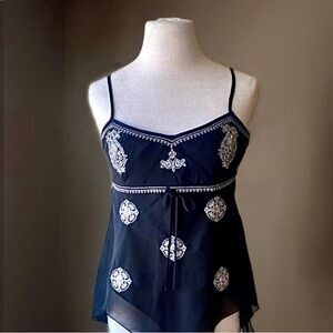 Vintage y2k embroidered babydoll top